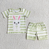 Promotional Bunny Green Stripes Easter Pajamas