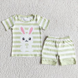 Promotional Bunny Green Stripes Easter Pajamas