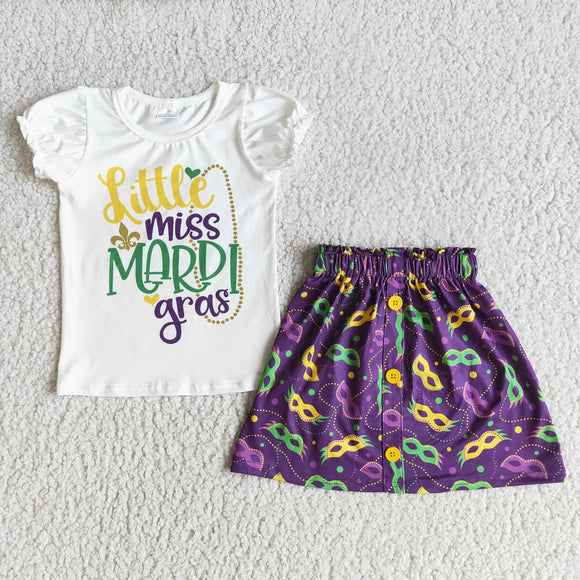 Little Miss Mardi Gras Skirt Outfits