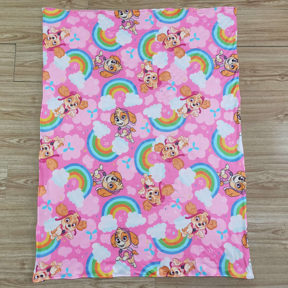 Cartoon Dogs Hot Pink Baby Blankets