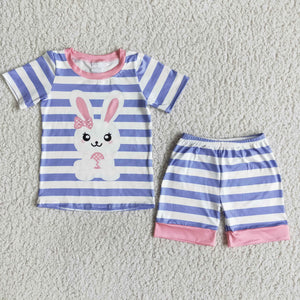 Promotional Bunny Purple Stripes Easter Pajamas