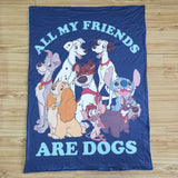 Cartoon Navy All My Friends Are Dogs Blankets