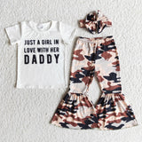 Promotional Just A Girls in Love with her Daddy Camo Girls Short Sleeve+Trousers Sets