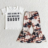 Promotional Just A Girls in Love with her Daddy Camo Girls Short Sleeve+Trousers Sets