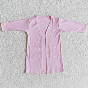 Solid Pink Kids Cardigan