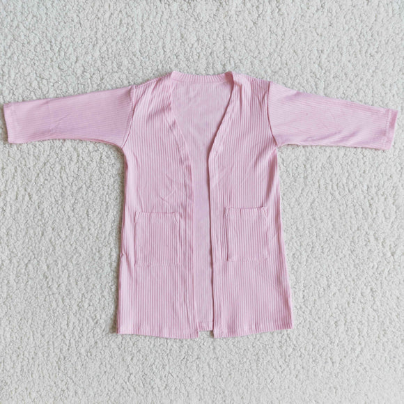 Solid Pink Kids Cardigan