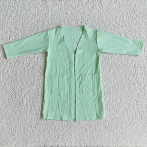 Solid Green Kids Cardigan