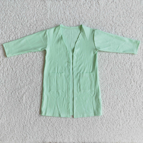 Solid Green Kids Cardigan