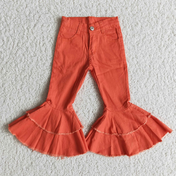 Coral Flared Girls Jeans Pants