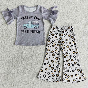 Promotional Easter Egg Farm Fresh Gray Girls Easter Outfits