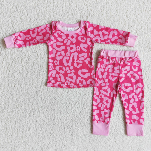 Leopard Print Hot Pink Valentine Pajamas