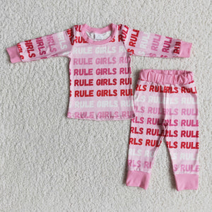 Girls Rule Pink Girls Valentine Pajamas