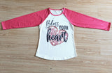 Adults Bless Your Heart Mommy & Me Hot Pink Valentine Top