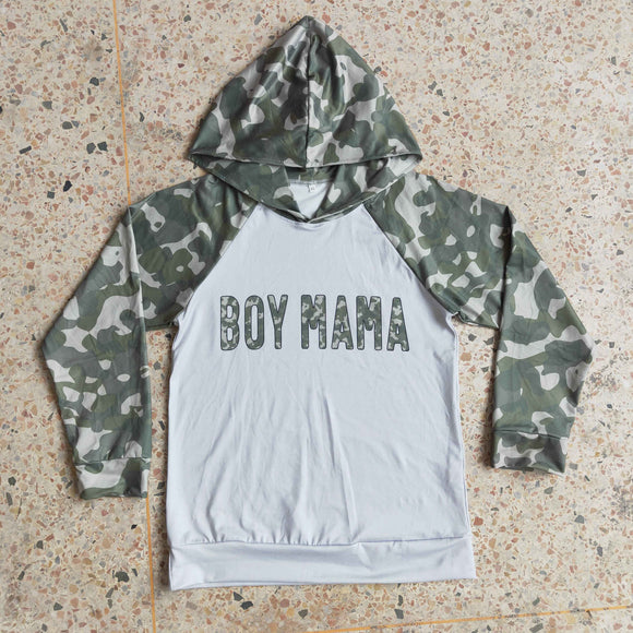 Adult Mommy & Me Camo Boy Mama Hoodie Top