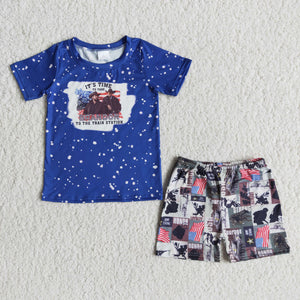 Promotional Cowboy Blue Boys 4th of July Outfits