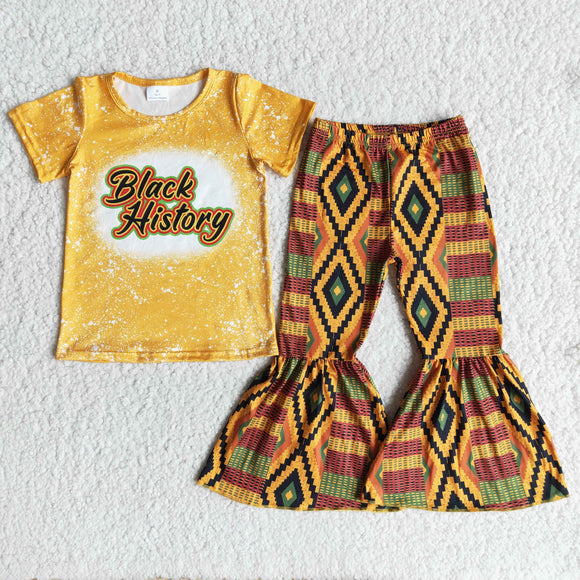 Letters Yellow Girls Black History Month Outfits