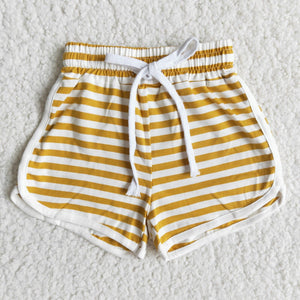 Light Brown Thick Stripes Sports Shorts