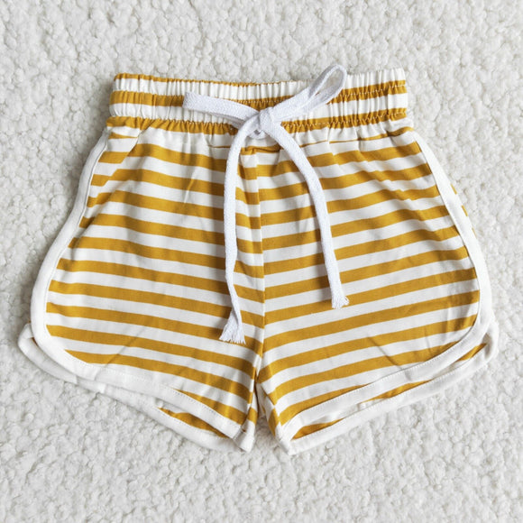 Light Brown Thick Stripes Sports Shorts