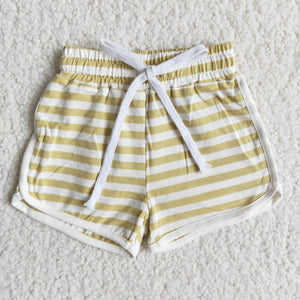 Light Green Thick Stripes Sports Shorts