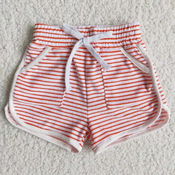 Red Stripes Girls Shorts
