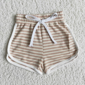 Khaki Stripes Sports Shorts