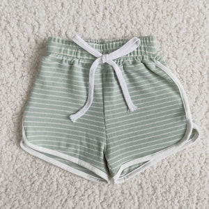 Mint Pinstripe Cotton Sports Shorts