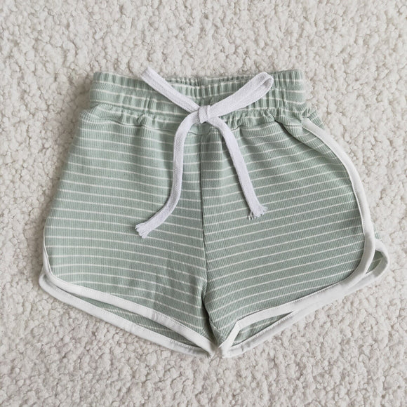 Mint Pinstripe Cotton Sports Shorts