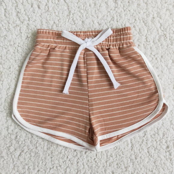 Tawny Pinstripe Cotton Sports Shorts