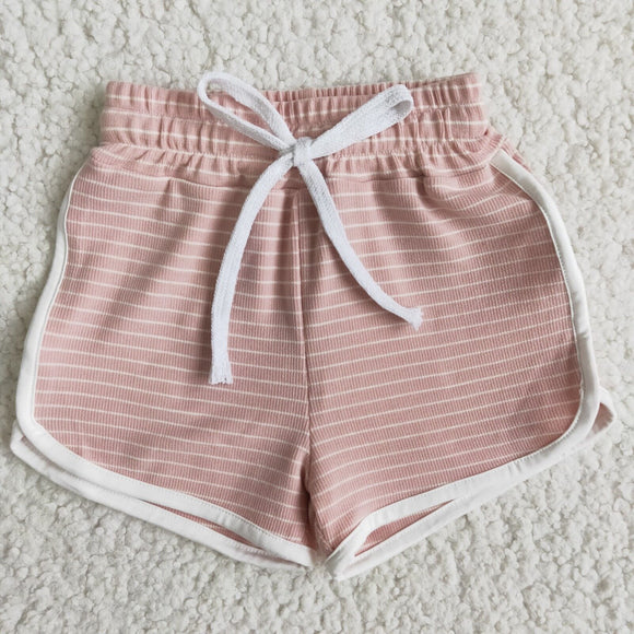 Pink Pinstripe Cotton Sports Shorts