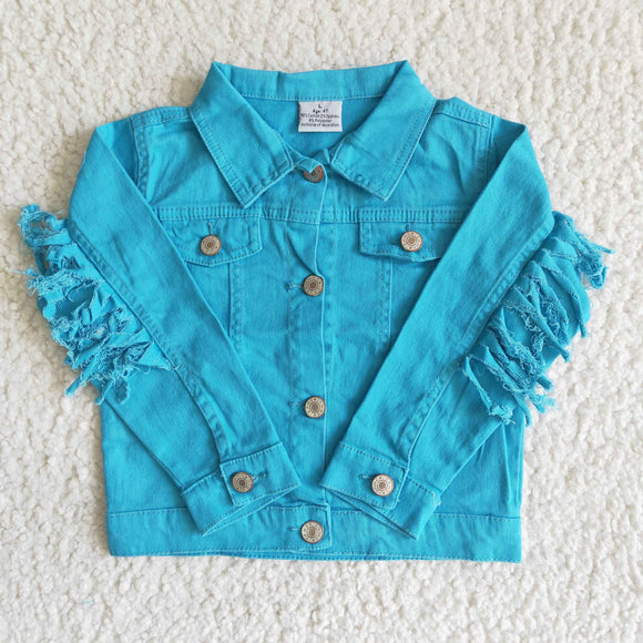 Blue Tassels Girls Denim Jacket