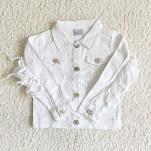 White Tassels Girls Denim Jacket