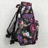 Highland Cow Gems Black Backpack