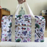Cartoon Printed White Gym Bag