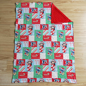 Cartoon Plaid Red Green Christmas Blankets