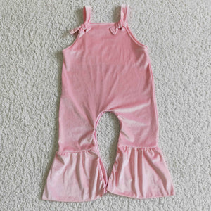 Velvet Pink Girls Jumpsuit
