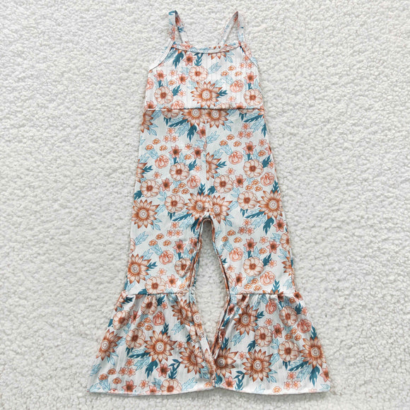 Floral White Girls Jumpsuit