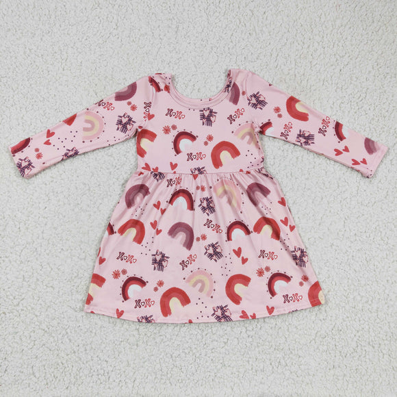 XOXO Love Rainbow Pink Girls Valentine Dress