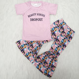 Promotional Beauty School Dropout Girls Short Sleeve+Trousers Sets