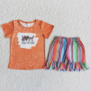 Promotional Goats Orange Girls Shorts Sets