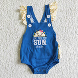 You are my sunshine Embroidery Girls Summer Romper