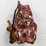 Highland Cow Aztec Cactus Brown Backpack