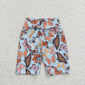 Butterfly Sky Blue Girls Cycling Shorts