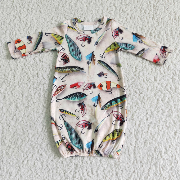 Fishing Night-Robe Baby Fall Romper