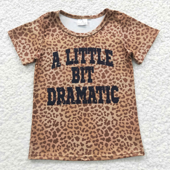 A little bit dramatic Leopard Print Girls Short Sleeve Top