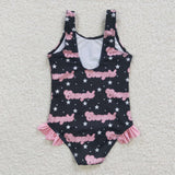 Cowgirl Navy Girls Swimsuits