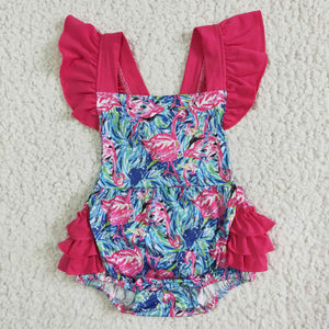 Promotional Flamingos Hot Pink Girls Summer Romper