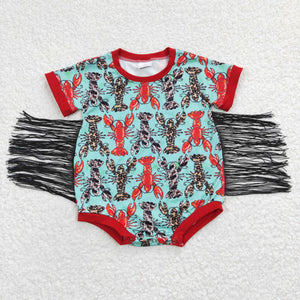 Crawfish Green Tassels Summer Romper