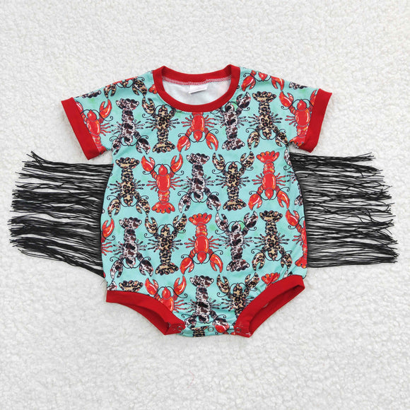 Crawfish Green Tassels Summer Romper