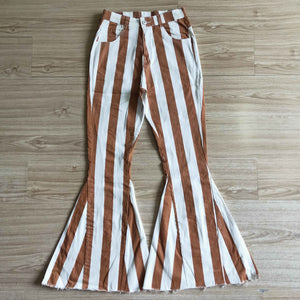 Adult Mommy & Me Chocolate Stripe Flared Jeans Pants