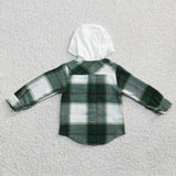 Light Green Plaid White Hoodie Boys Hoodie Top